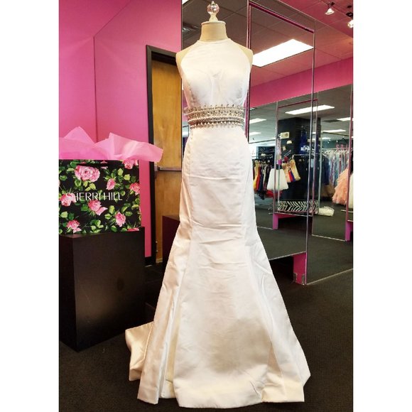 Sherri Hill 51581 Ivory Two Piece Mermaid Dress - Picture 3 of 6